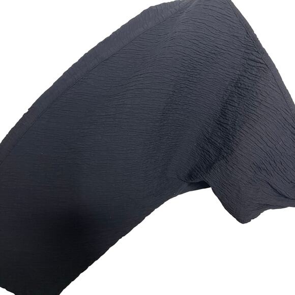 NWT Mara Hoffman Justine Twist-Front Cropped Blouse in Black sz L - Picture 11 of 13